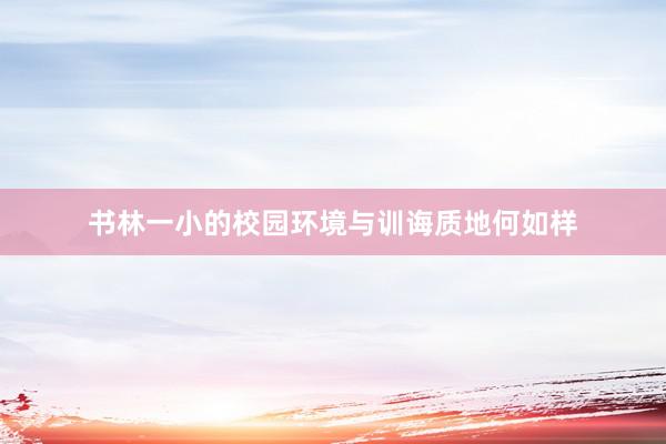 书林一小的校园环境与训诲质地何如样